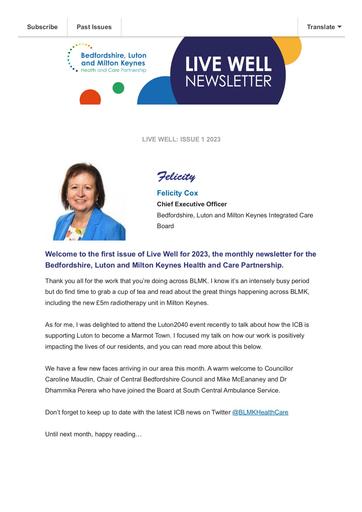 Live Well Newsletter Issue 1 2023