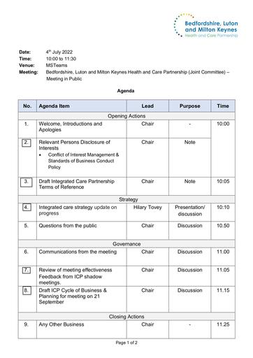 Health & Care Partnership Meeting Pack 04 07 2022 V2