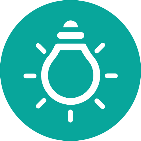 Nobi icon - a lightbulb hanging down from the ceiling