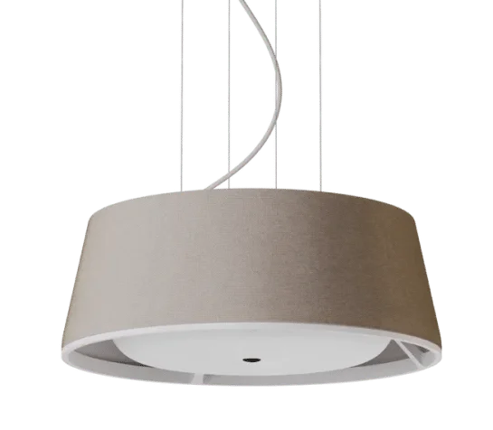 The Nobi smart light hanging from the ceiling